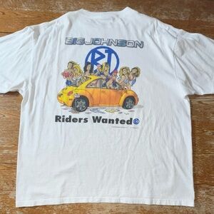Vintage 90s Big Johnson Riders Wanted Volkswagen T-Shirt 1998 Size XL Mens